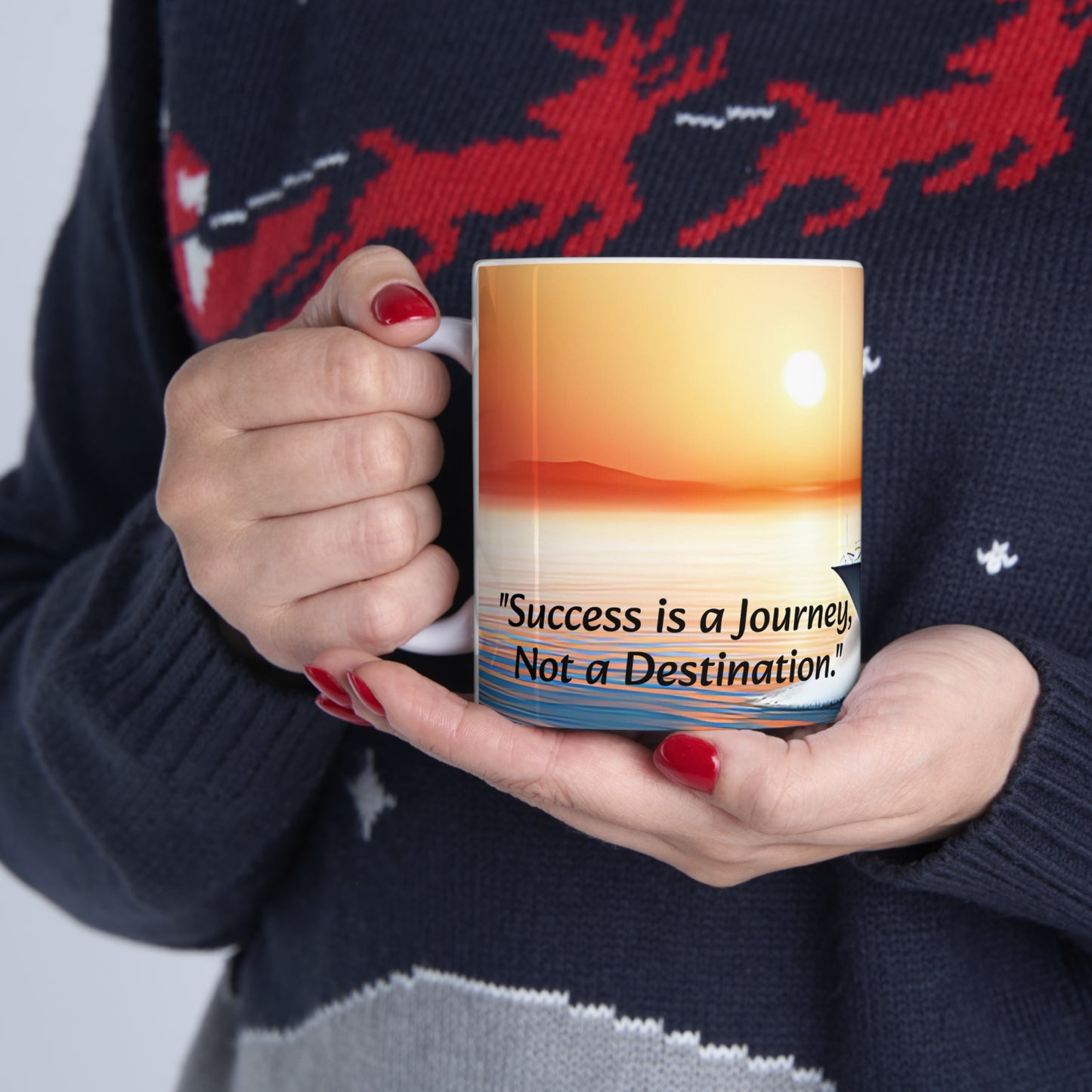 "Success Is A Journey" - White Ceramic Mug 11oz