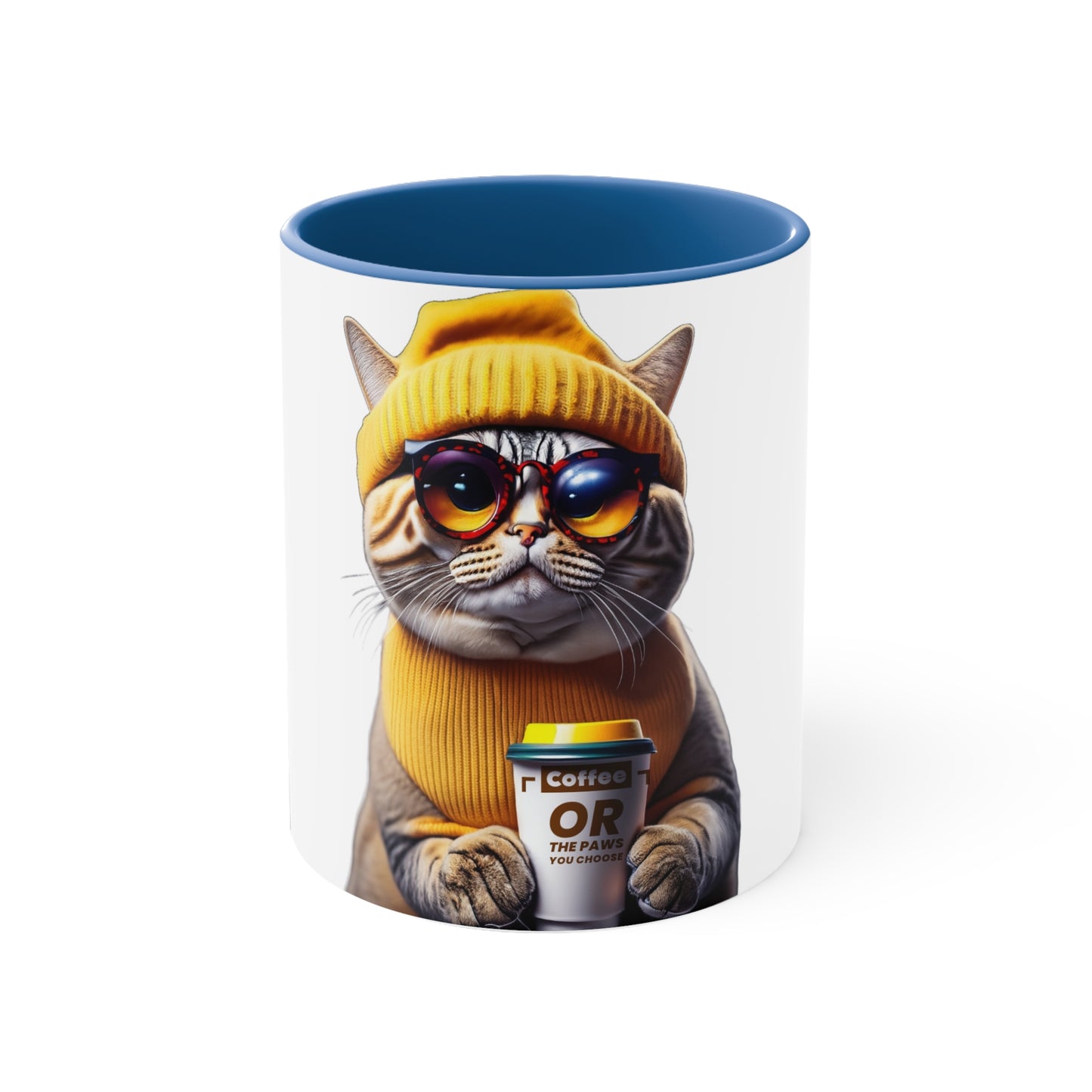 Sebastian Paw Unique Funny Cool Cat - Accent Coffee Mug, 11oz