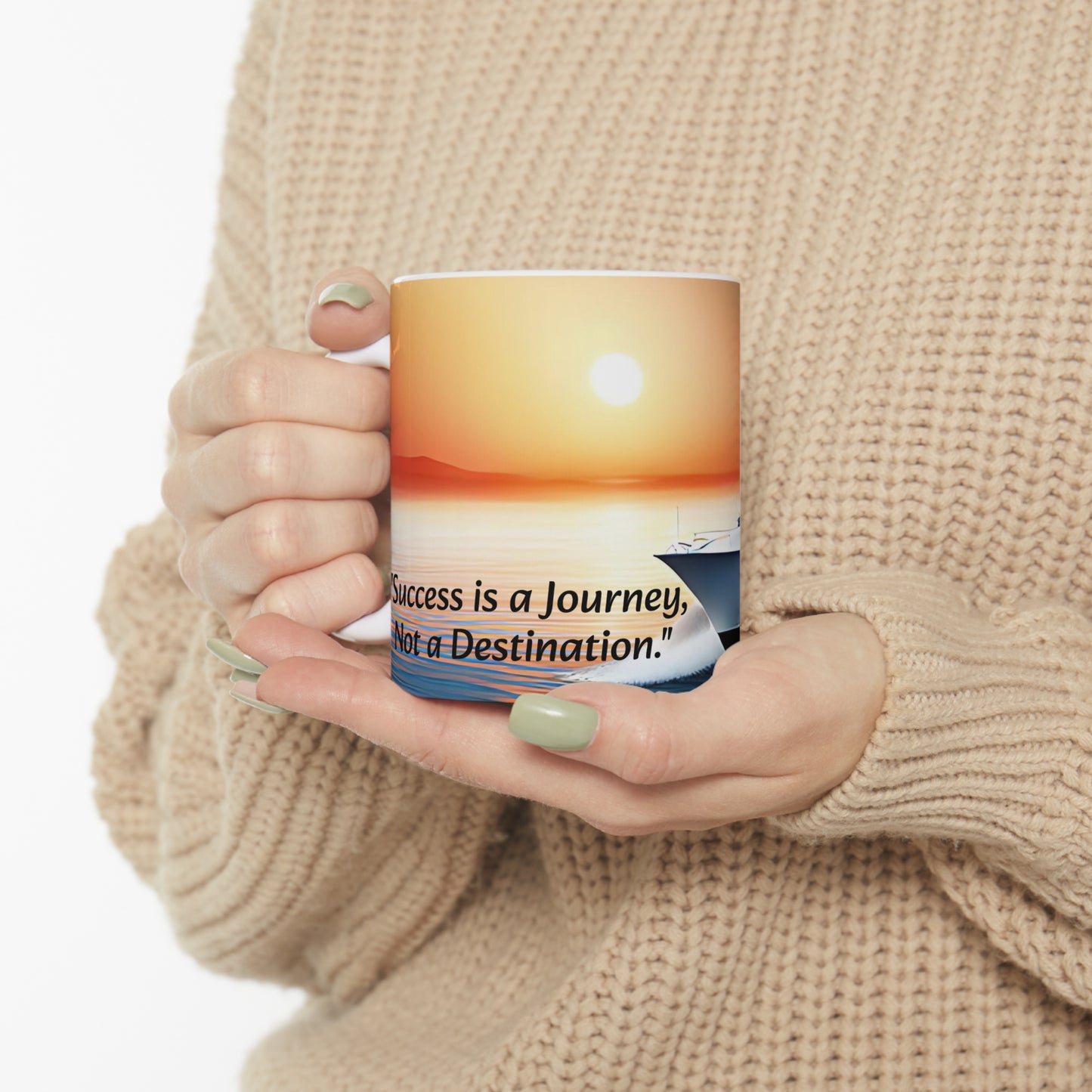 "Success Is A Journey" - White Ceramic Mug 11oz