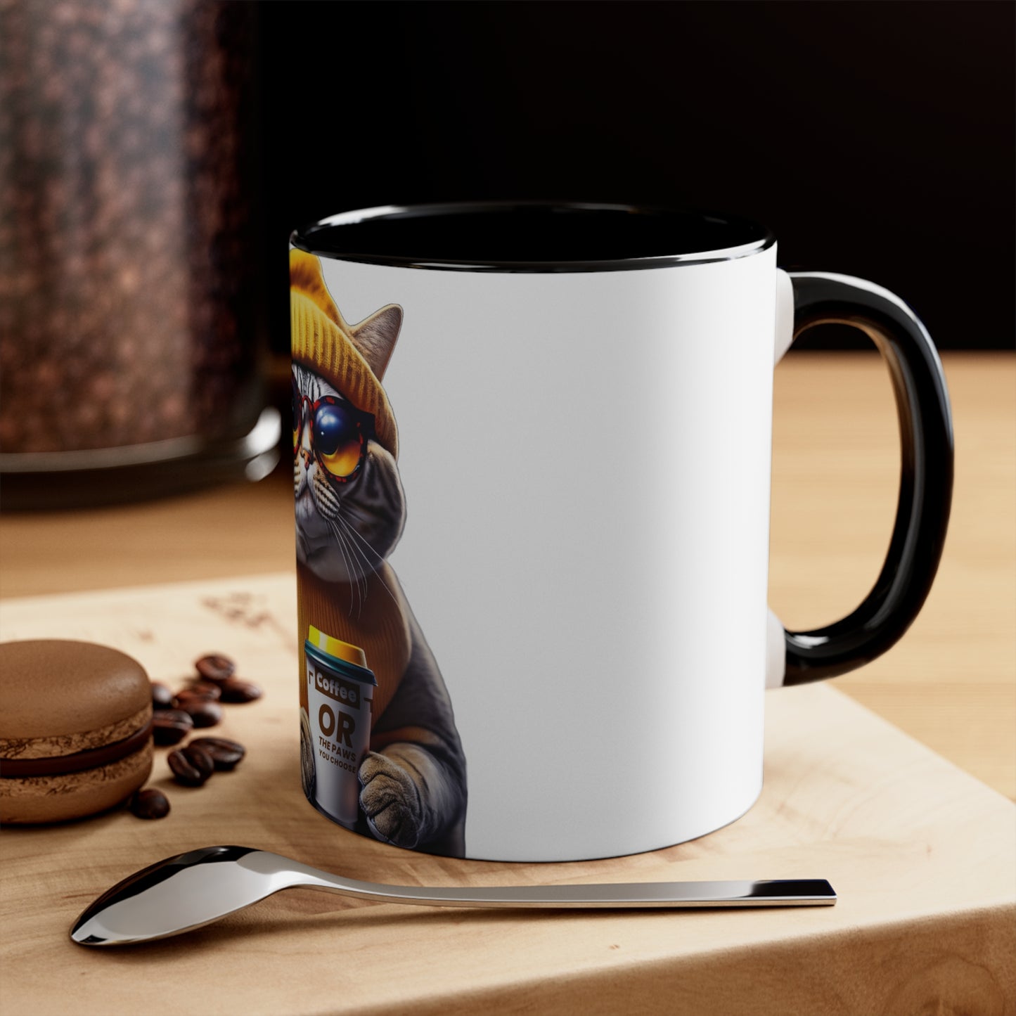 Sebastian Paw Unique Funny Cool Cat - Accent Coffee Mug, 11oz