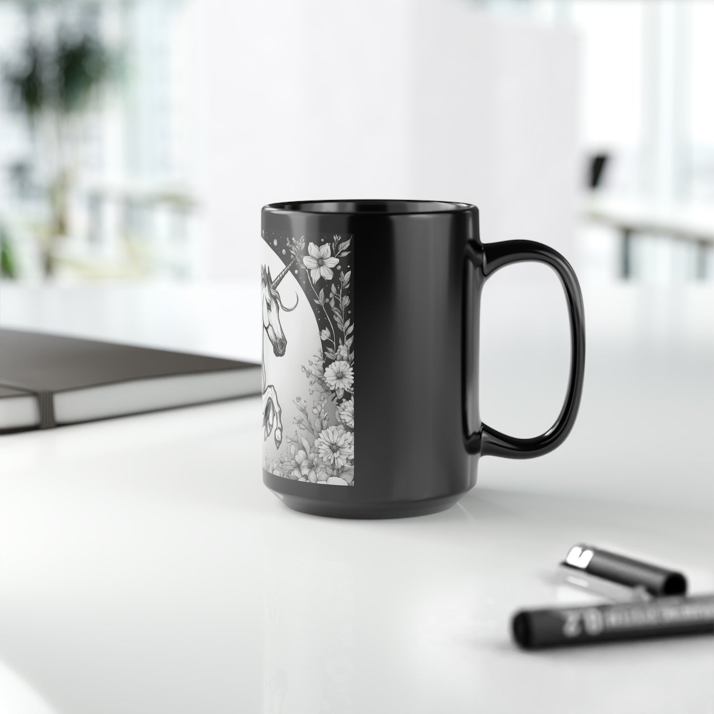 Unicorn Fantasy - Black Mug, 15oz