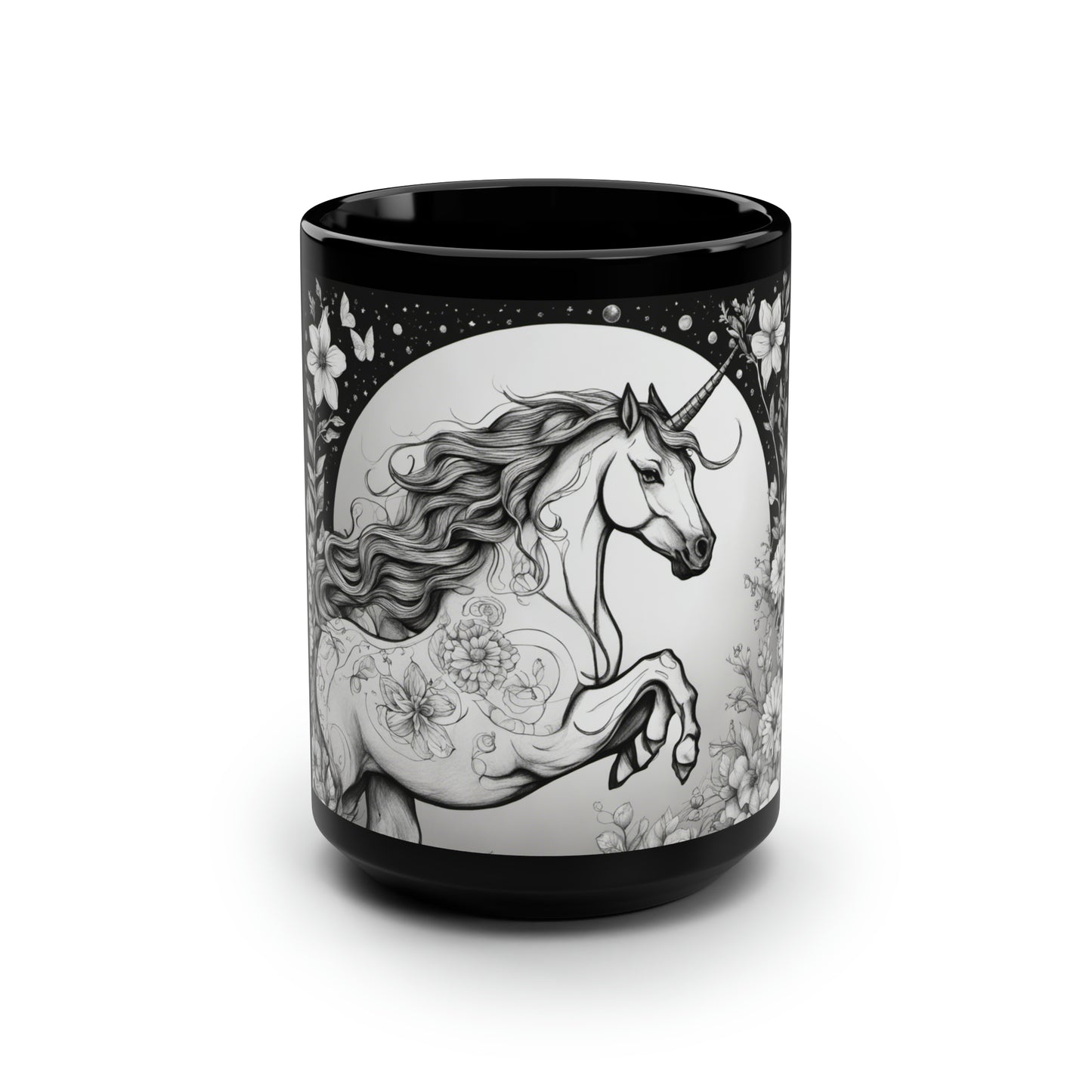 Unicorn Fantasy - Black Mug, 15oz
