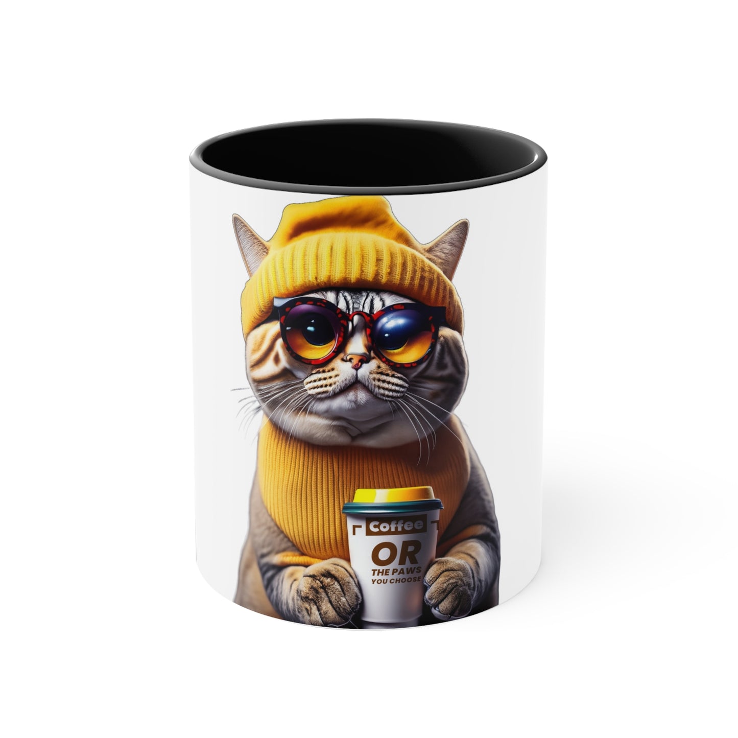 Sebastian Paw Unique Funny Cool Cat - Accent Coffee Mug, 11oz