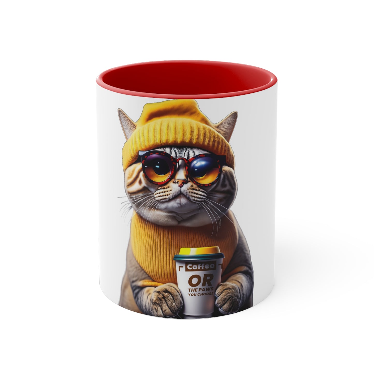 Sebastian Paw Unique Funny Cool Cat - Accent Coffee Mug, 11oz