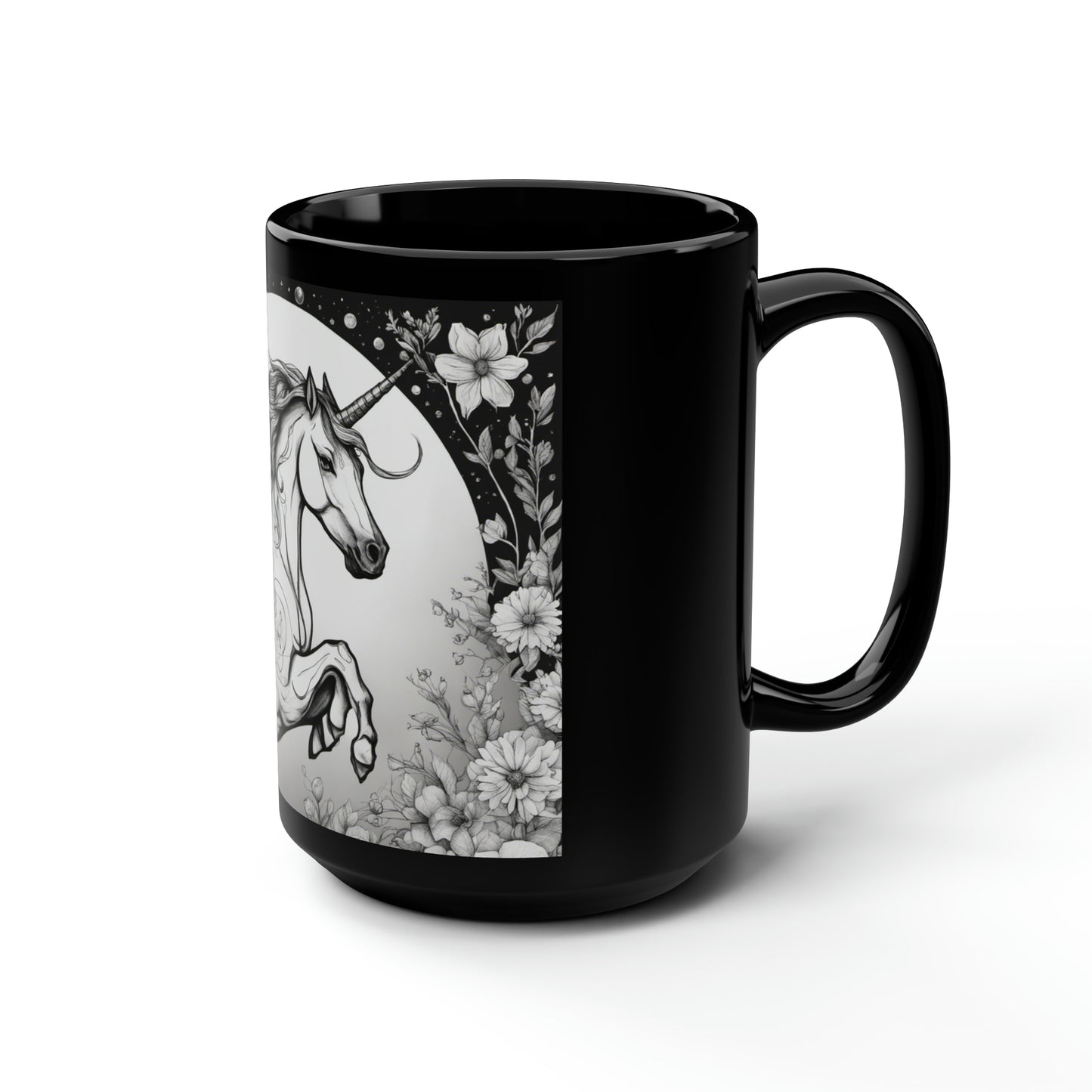 Unicorn Fantasy - Black Mug, 15oz